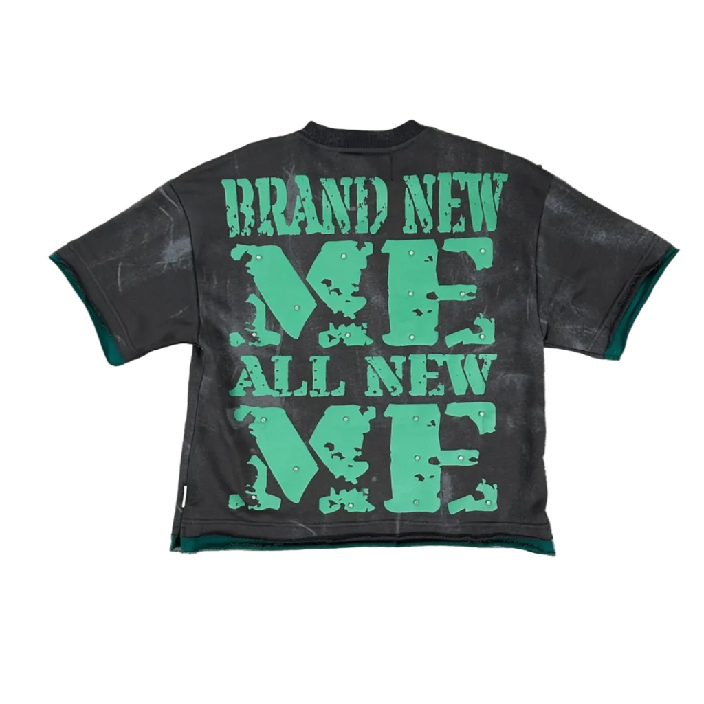 BKYS "Brand New Me" F-Terry Cropped T-Shirt – Charcoal Grey