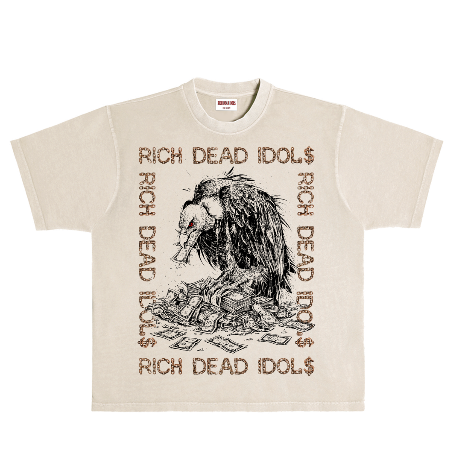 Rich Dead Idols "Vulture$" T-Shirt – Tan