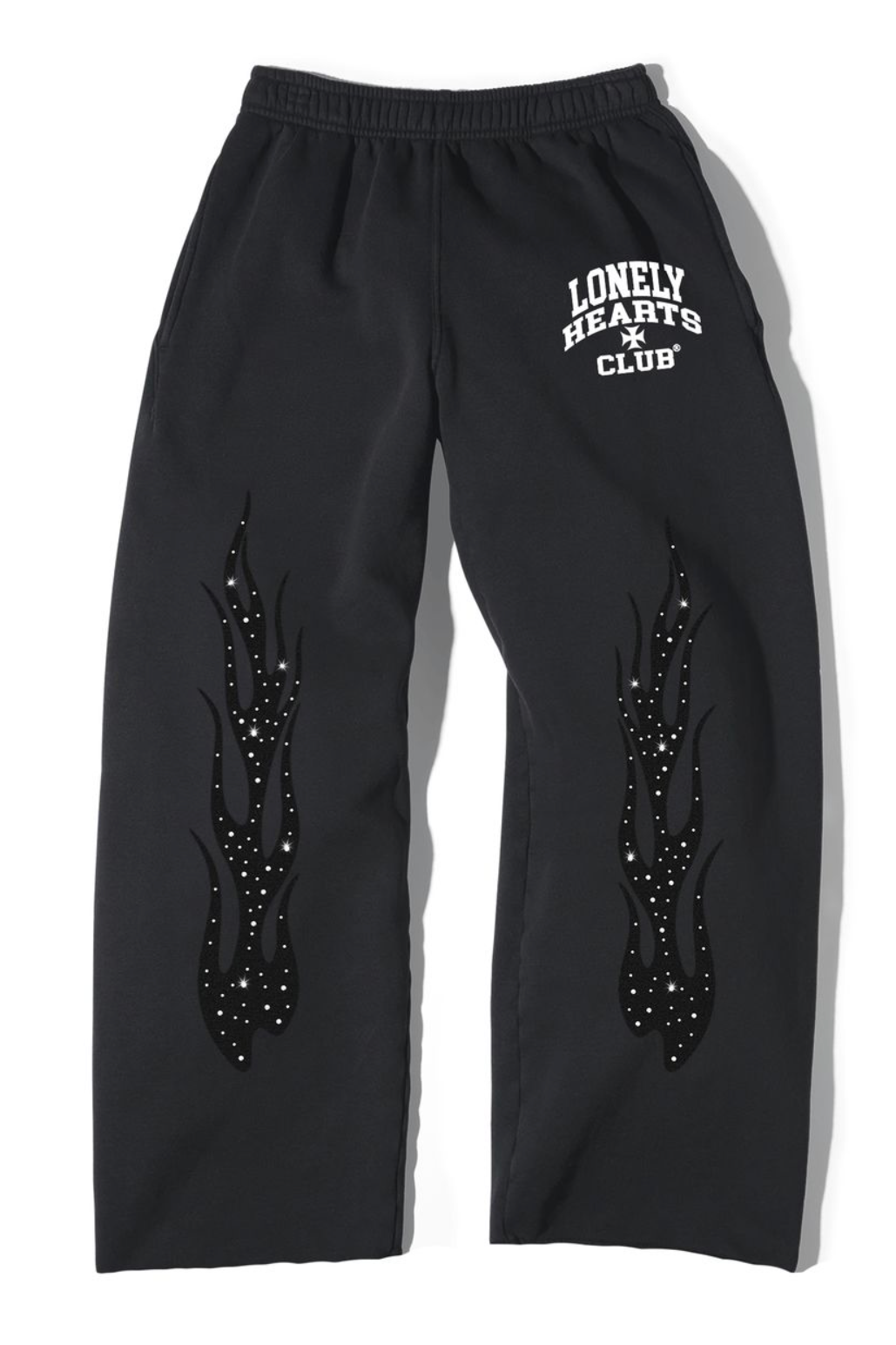 Lonely Hearts Club Black Rhinestone Sweatpants