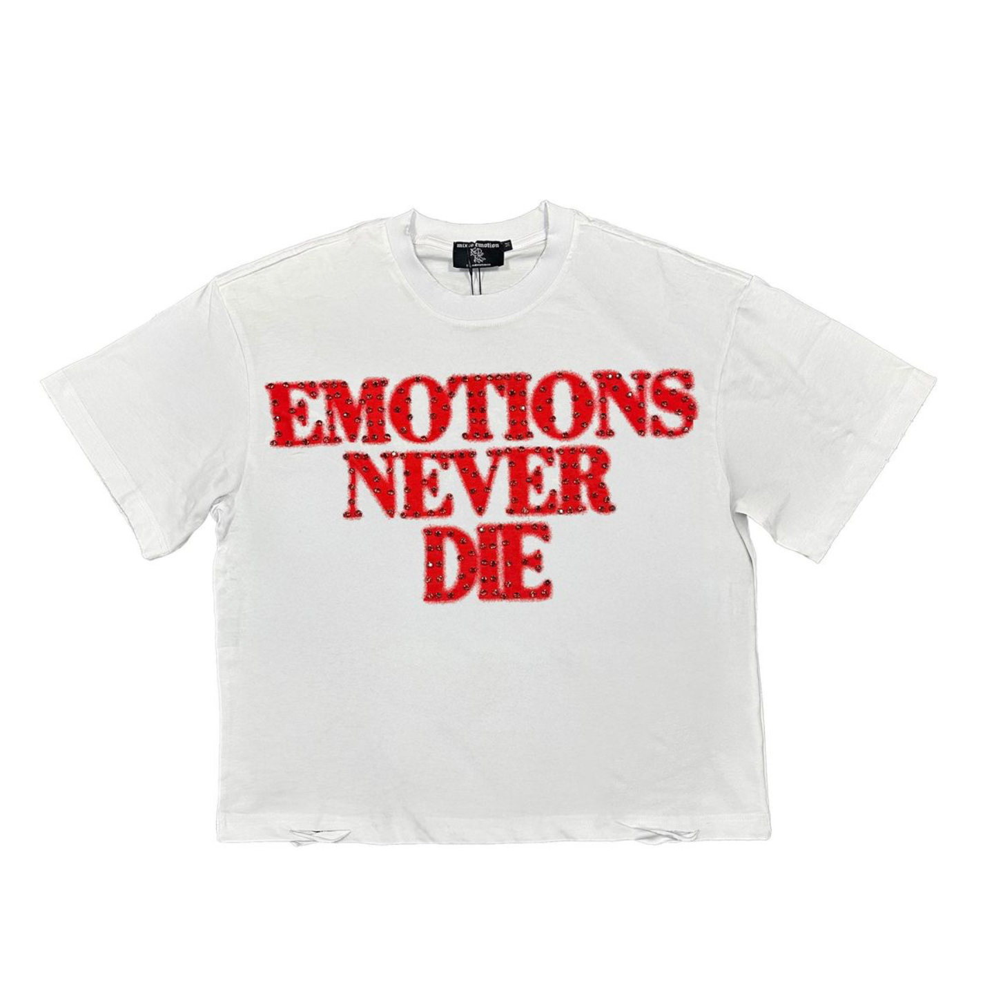 Mixed Emotions Red "End" Rhinestone Tee