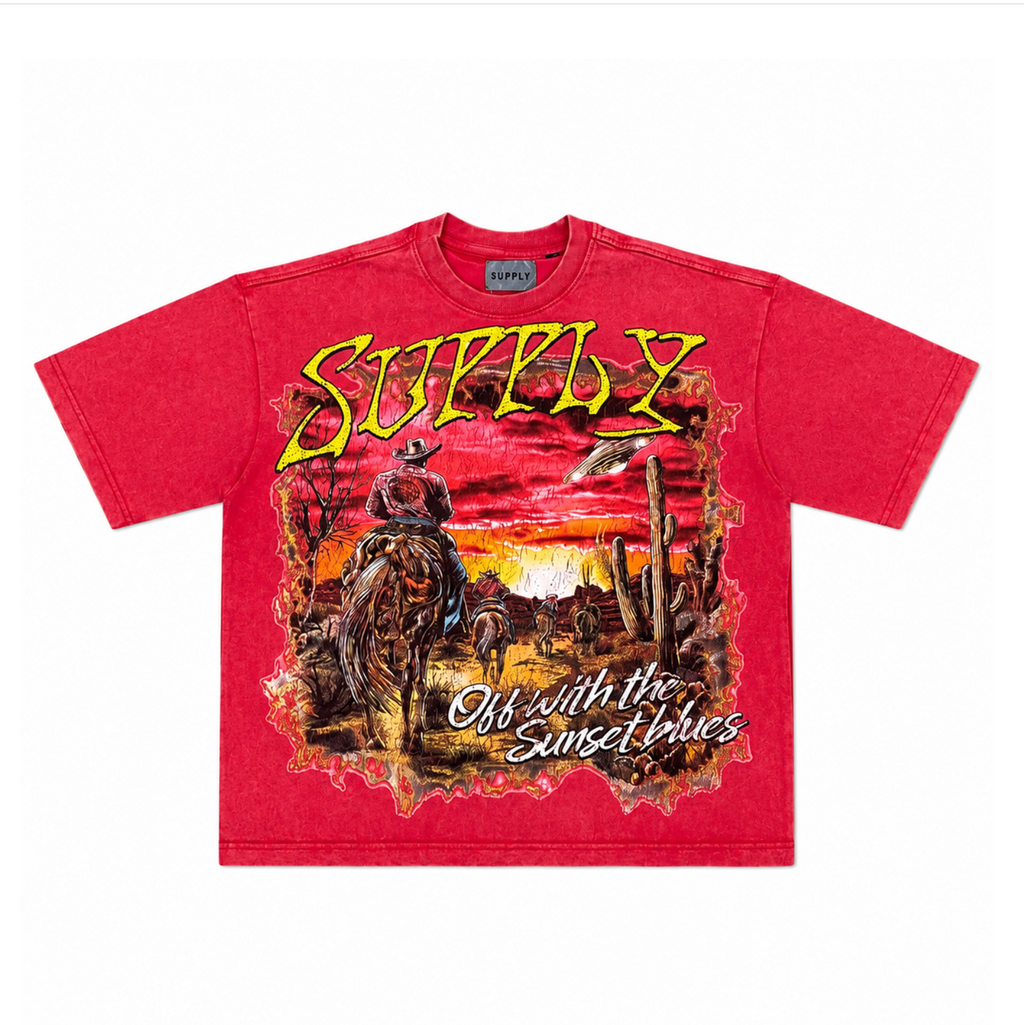 SUPPLY Sunset Blues Tee Red