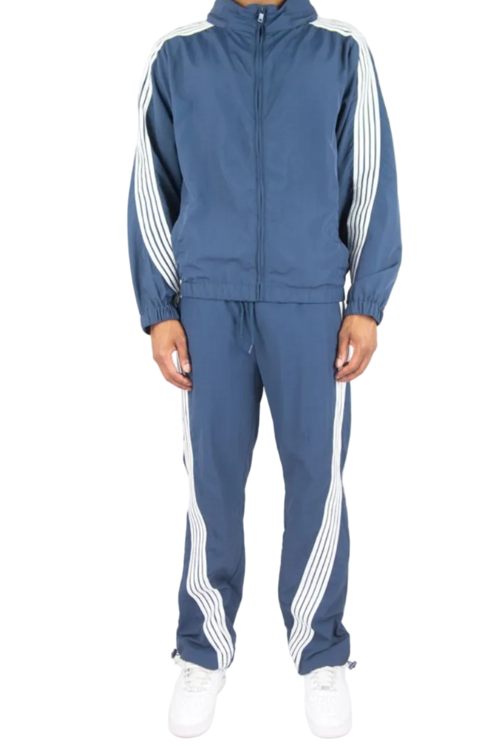 Rebel Minds Striped Nylon Windbreaker Jacket