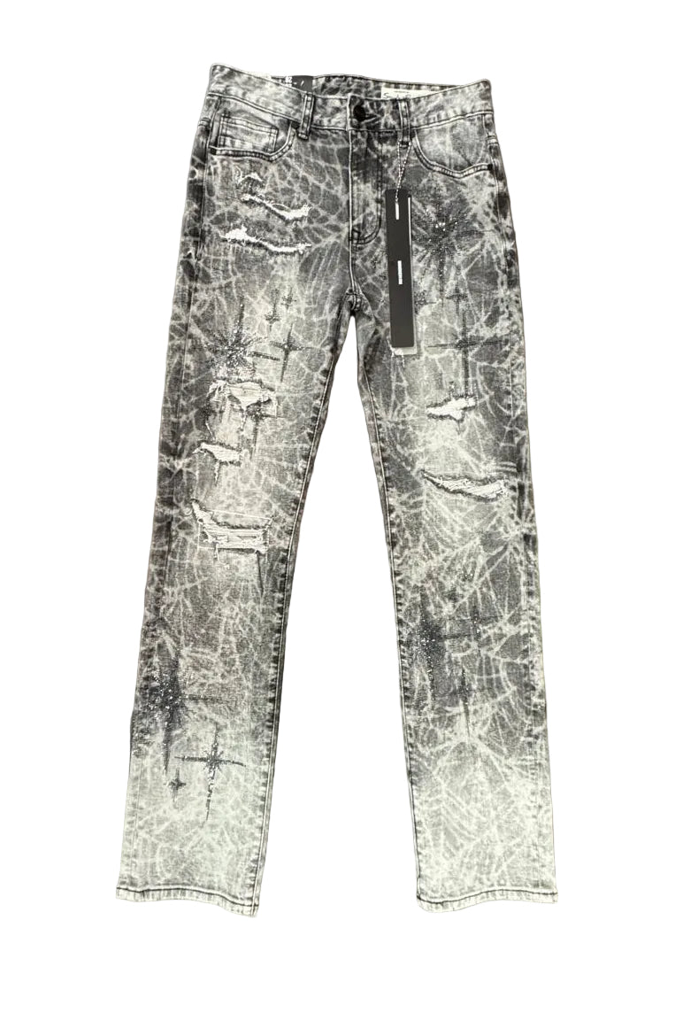 Smoke Rise Straight Fit Rhinestone Jeans