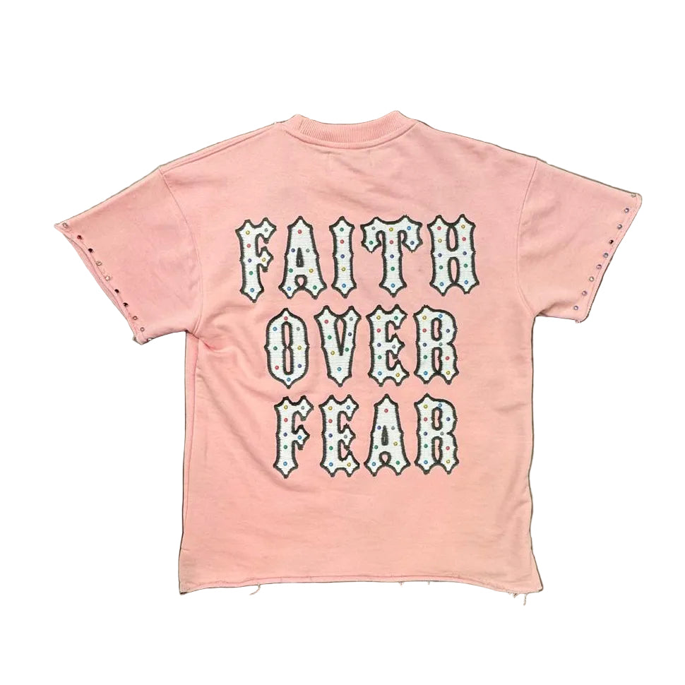 Focus Pink Rhinestone Saints Tee