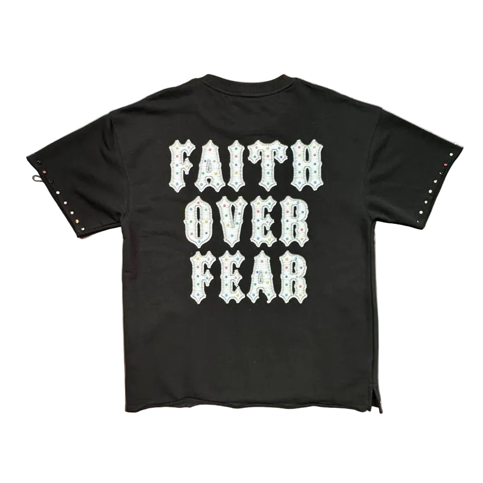Focus Black Rhinestone Saints Tee