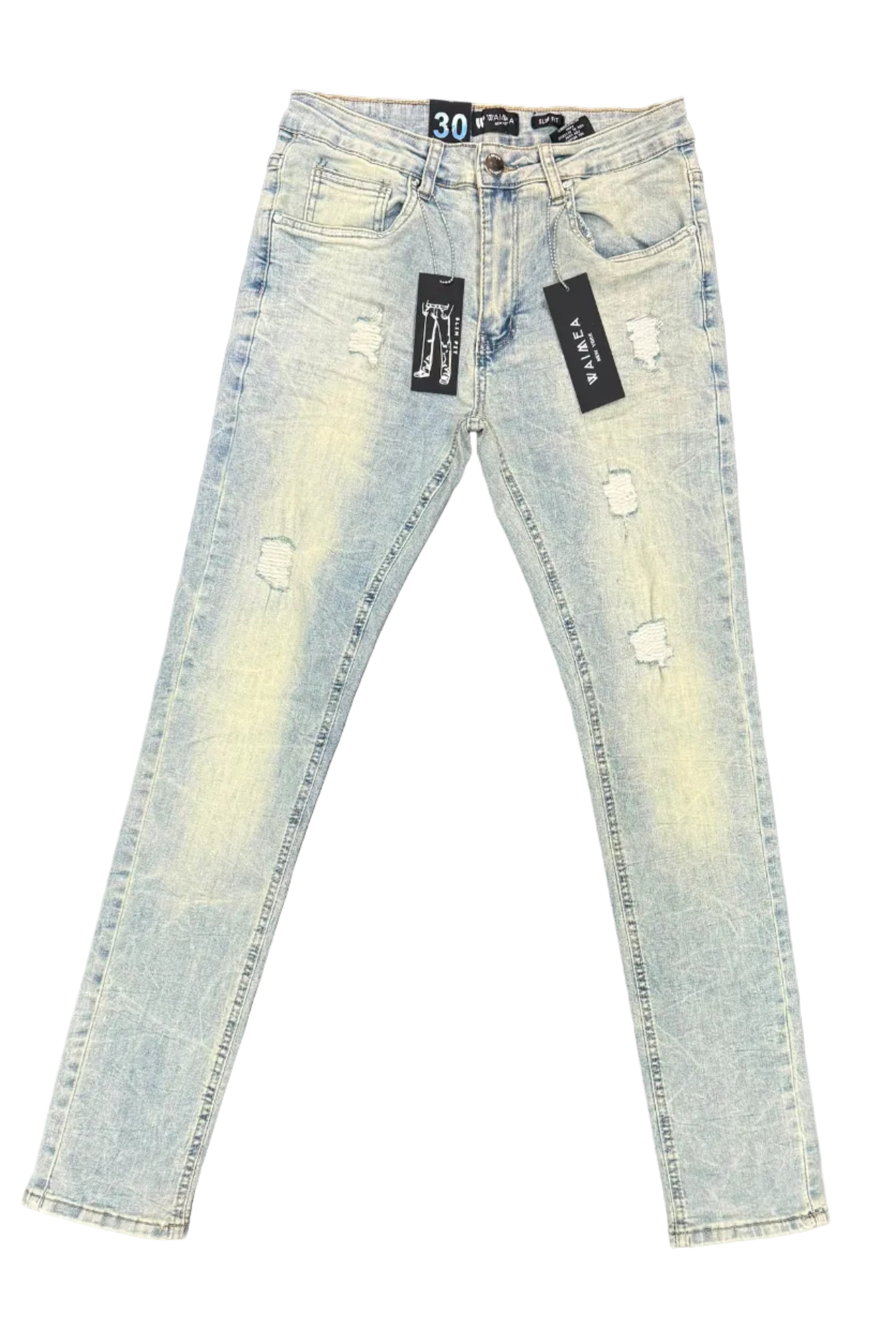 WAIMEA Distressed Skinny Jeans– Light Wash