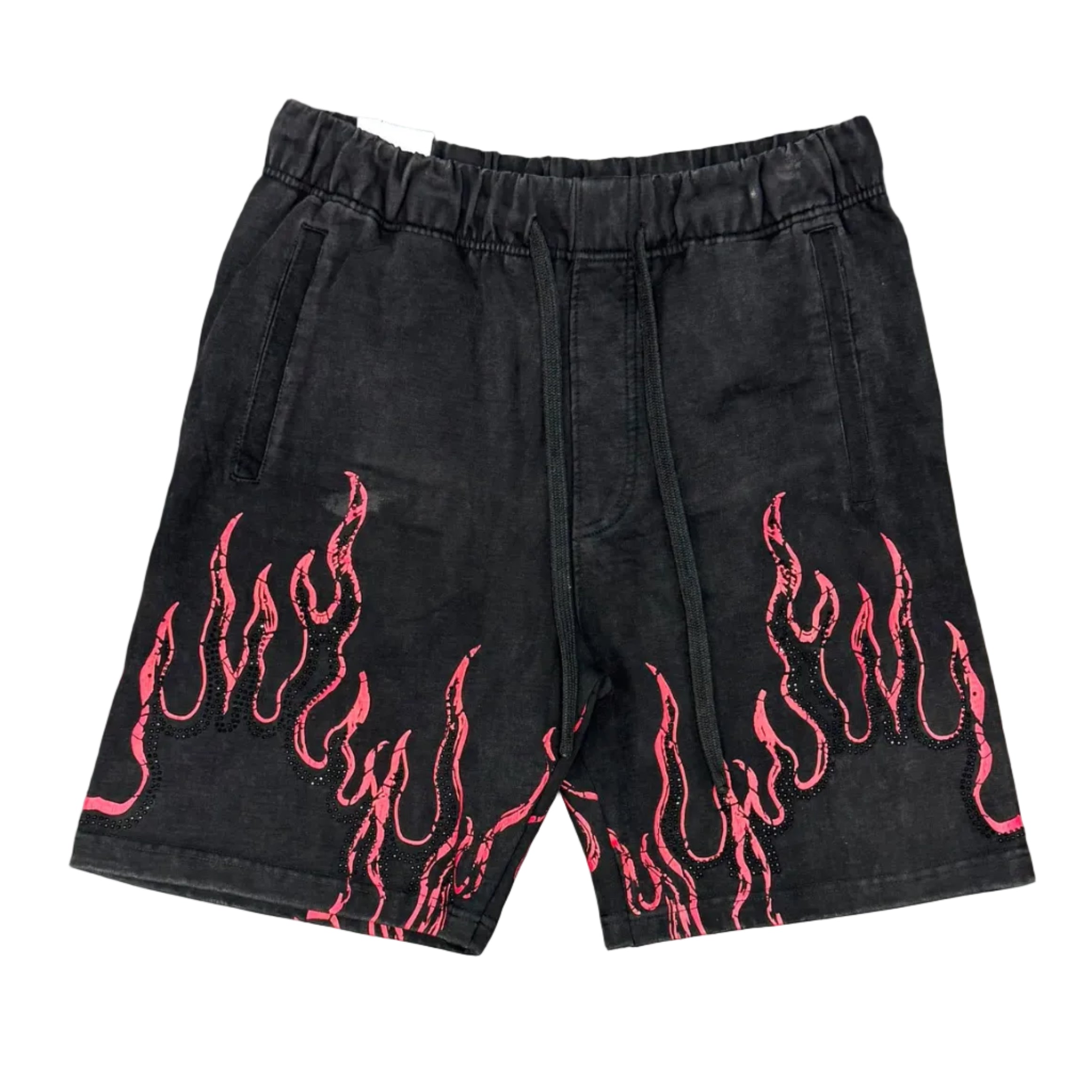 Rebel Minds "Saint Flames" Washed Black Shorts