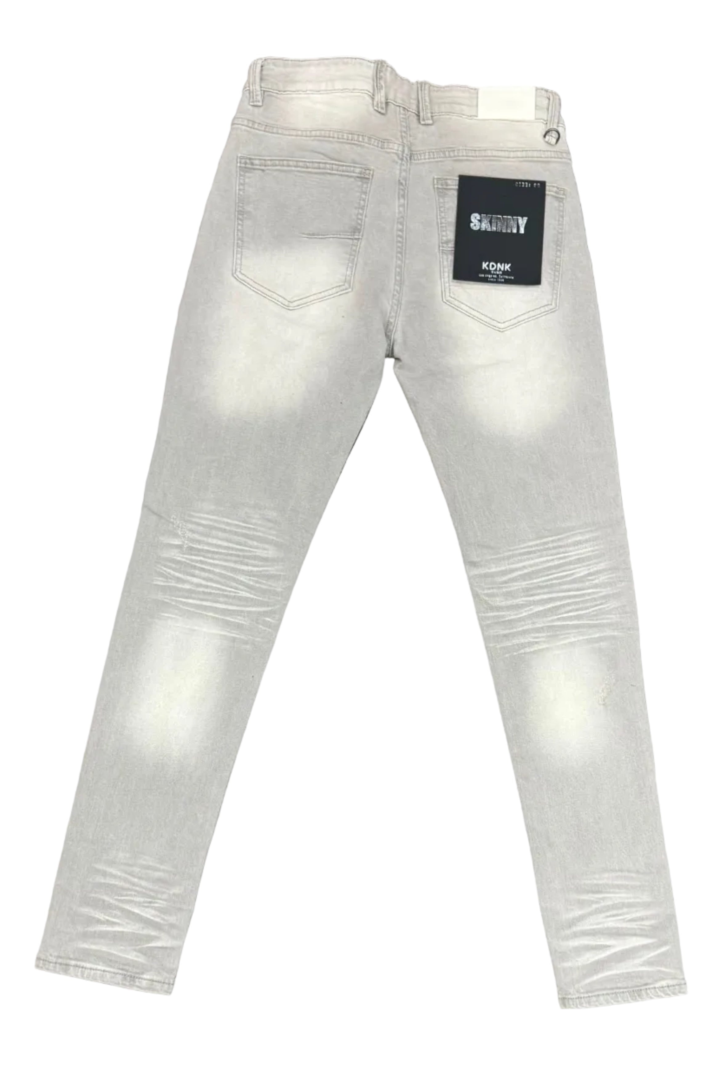 KDNK Lt Grey Vintage Wash Skinny Jeans